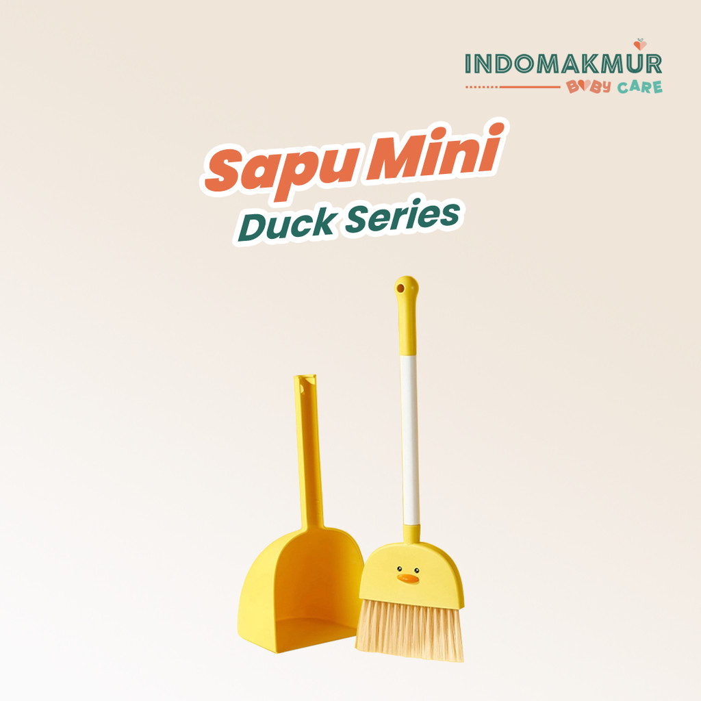 IDM - Sapu Lantai Mini / Set Sapu Dengan Serokan Mini Anak Lucu / Sapu Lantai Duck