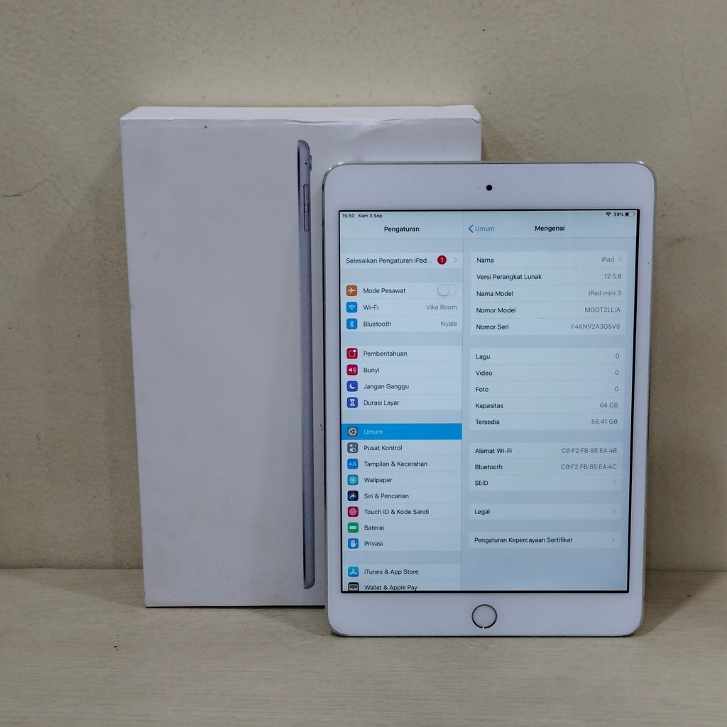 IPAD MINI 3 RAM 64GB (INTER) LL/A,WIFI ONLY(-1) "A3G5V5"