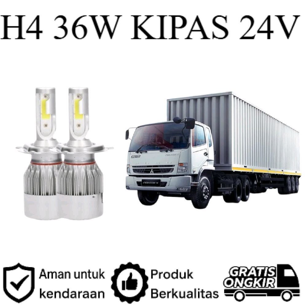 Lampu utama LED H4 24V MITSUBISHI FN 64 FUSO TRONTON 6x4 EURO 4