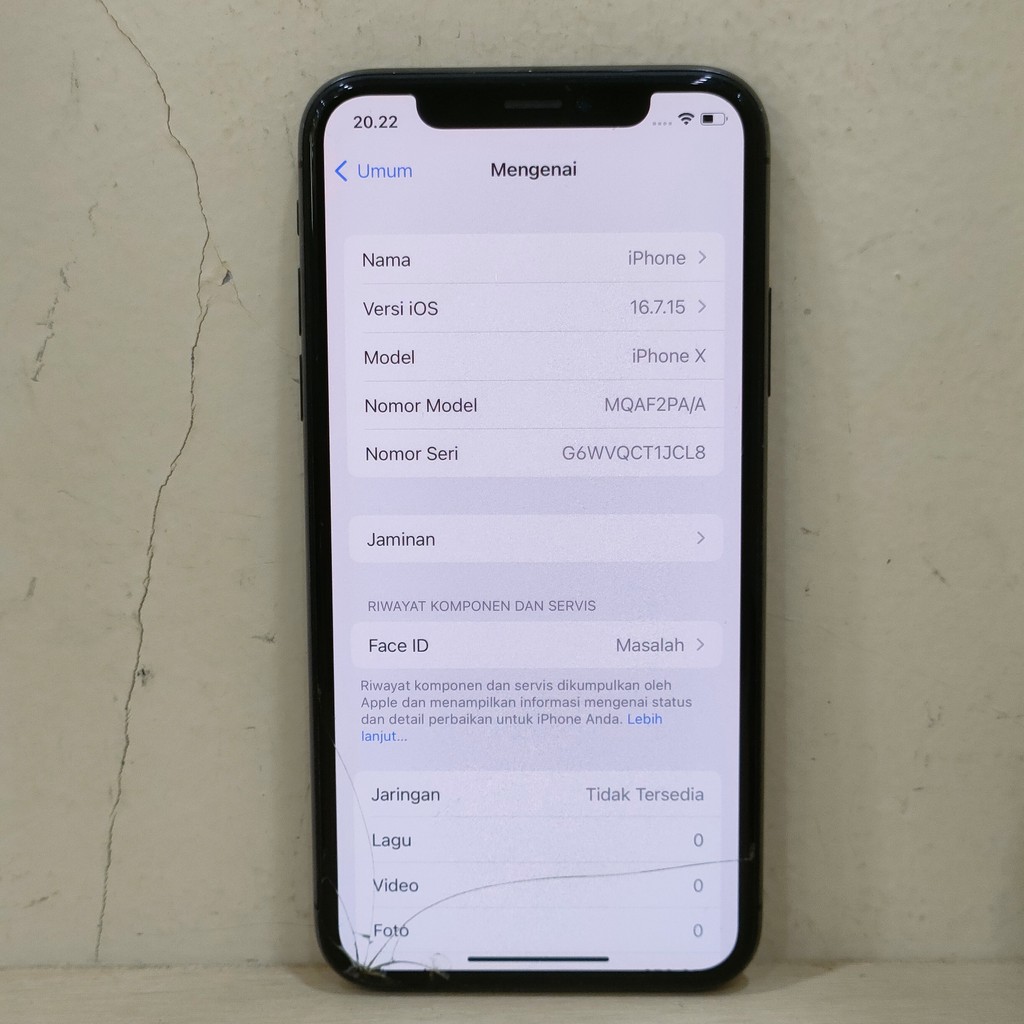 (JCL8-1) iPhone X Ram 256GB (iBox) PA/A Batangan No Charger 767274