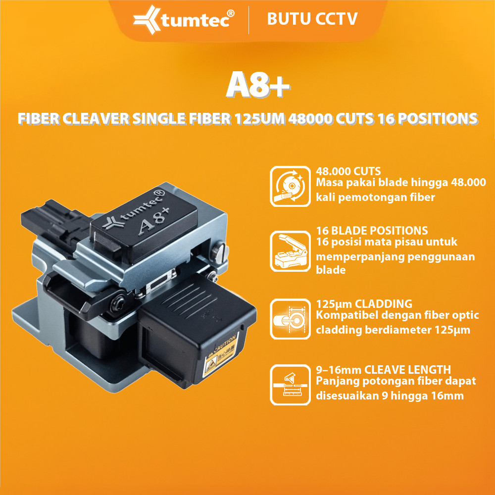 TUMTEC TMT-A8+ FIBER CLEAVER A8+ SINGLE FIBER 125UM 48000 CUTS 16 POSITIONS