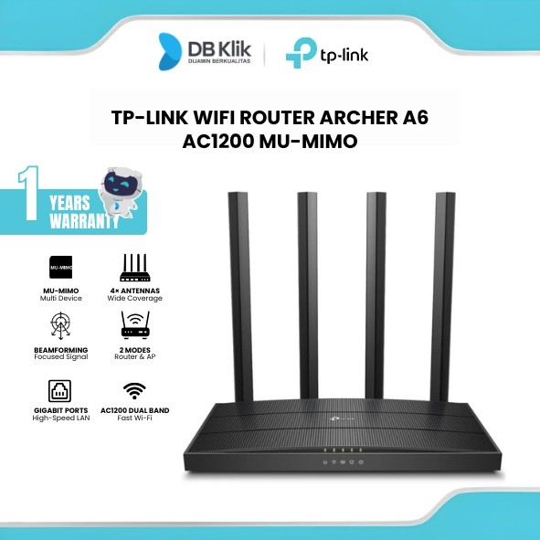 Router TP-Link Archer A6 AC1200 Dual Band Gigabit Wifi 5