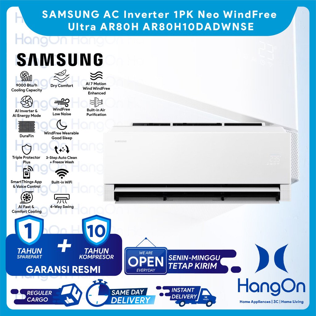 SAMSUNG AR80H Neo WindFree Ultra AC Inverter 1PK AR80H10DADWNSE / AR80H10DADWNSE AI 7 Motion Wind Fa