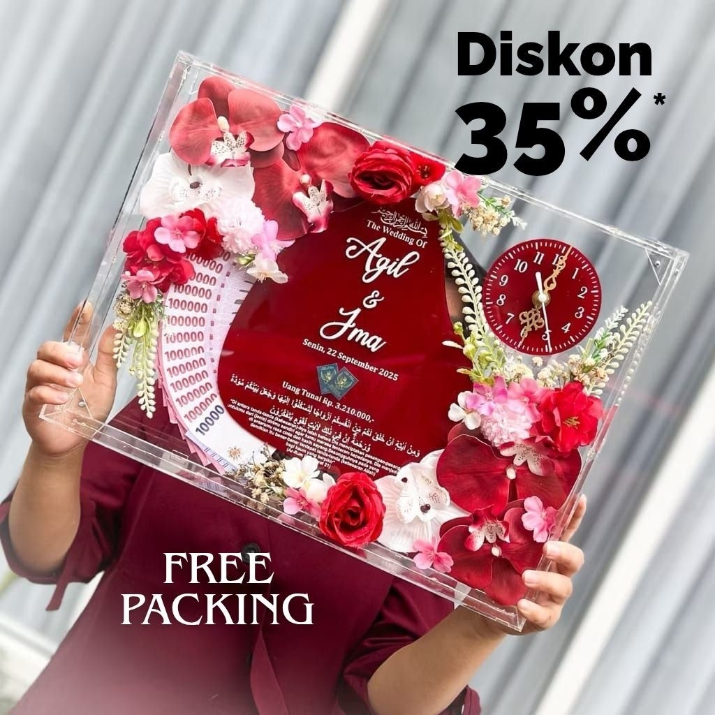Mahar Akrilik Jam Bingkai Mahar Pernikahan Mahar Akrilik Mahar Murah Mahar Nikah