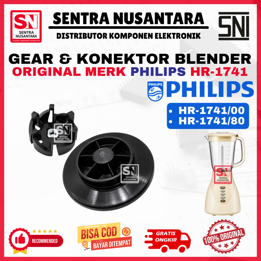 Konektor dan Gigi Gear Blender PHILIPS HR-1741 ORIGINAL | Gigi Blender PHILIPS HR1741 ASLI | Gear Pe