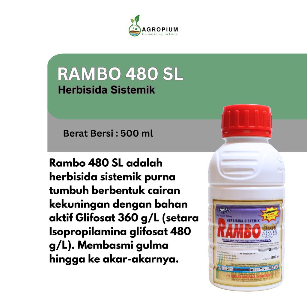 Herbisisa Rambo Gold 500ml Racun Rumput Obat Pembasmi Gulma Liar