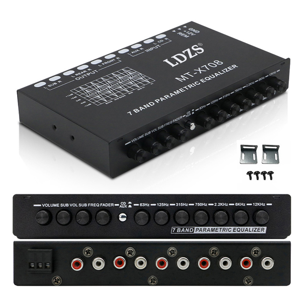 7 Band Car Equalizer Multifunctional Car Audio EQ Tuning Crossover Amplifier Parametric Equalizer Ca