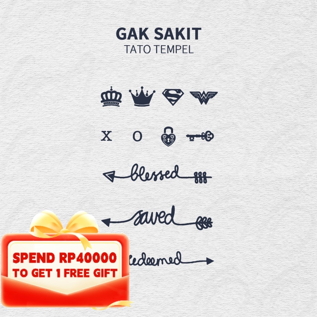 GATTOO M-379 【Gambar Kecil di Jari】Tato Temporer Realistis, Tanpa Rasa Sakit, Mudah Ditempel, Tahan 