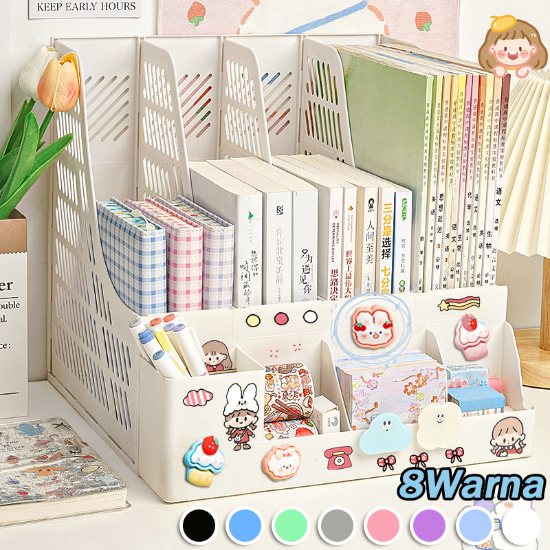 Rak Dokumen Kantor - Kotak Penyimpanan Plastik Untuk Meja, Organizer File