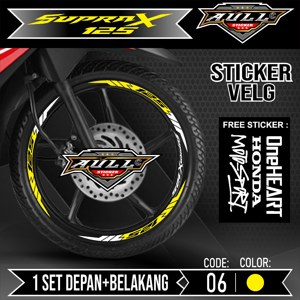 Stiker Cutting Velg Supra X 125 - Aksesoris Stiker Cutting Sticker List Velg Motor Honda Supra X 125