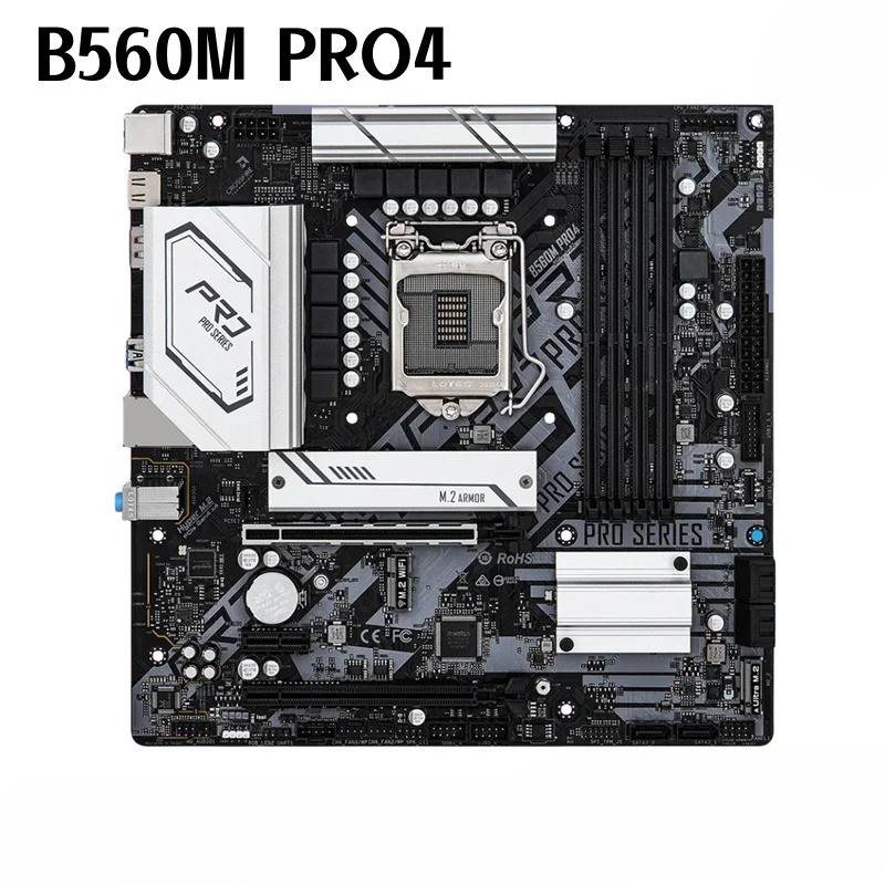 For Asrock B560M PRO4 Motherboard 128GB PCI-E3.0 M.2 HDMI LGA 1200 DDR4 Micro ATX B560 Mainboard 100