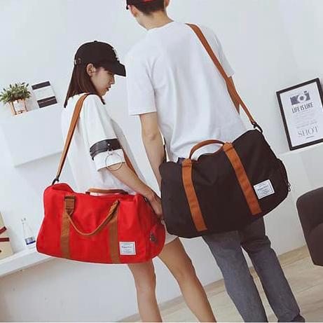 Duffle Canvas Bag - tas duffel, sports, gym, fitness, travel, casual - Dark Blue