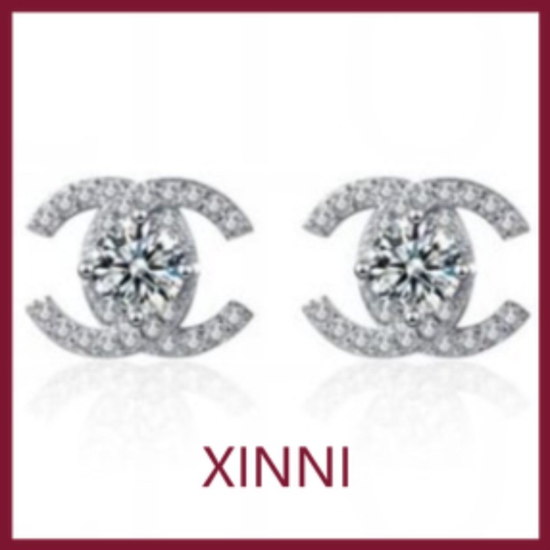 XINNI Anting-anting Huruf Bunga Peri Gaya Jepang dan Korea Moissanite Bunga Kehidupan untuk Wanita d