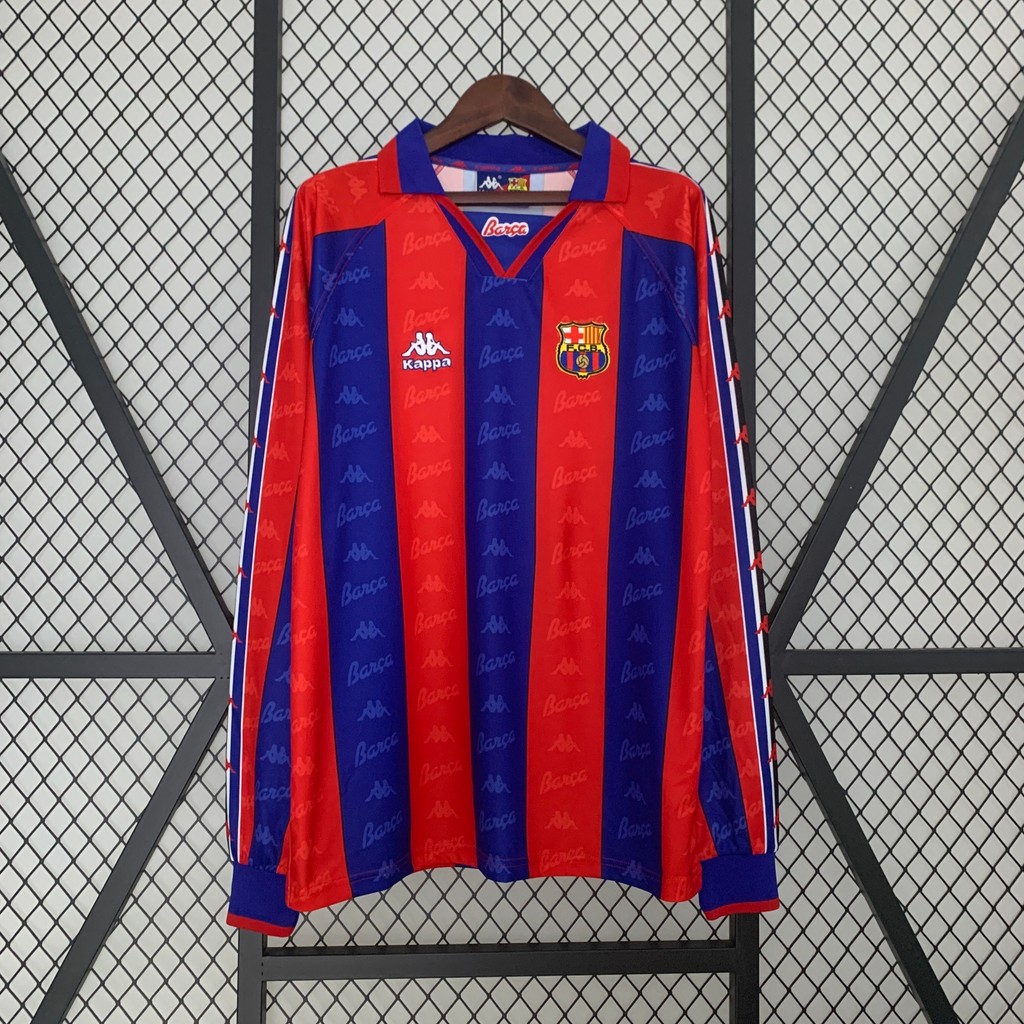 Jersey Retro long sleeve Barcelona 9697 home A47 T shirt pria