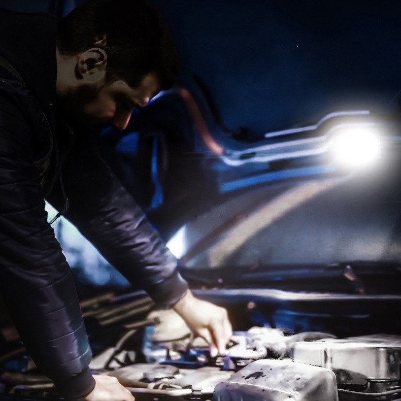 Senter Mini Led Cob Gantungan Kunci Besi Lampu Kecil Keychain Camping Alumunium Cas Usb