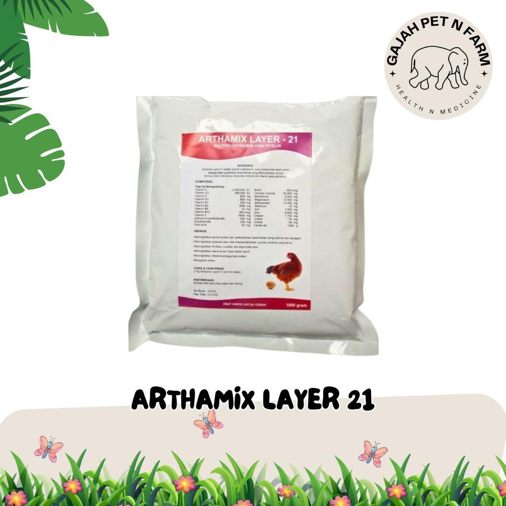 Arthamix Layer 1 Kg - Arthamix 21 - Premix Ayam Petelur - Premix Ayam Berkualitas - Multivitamin Pre