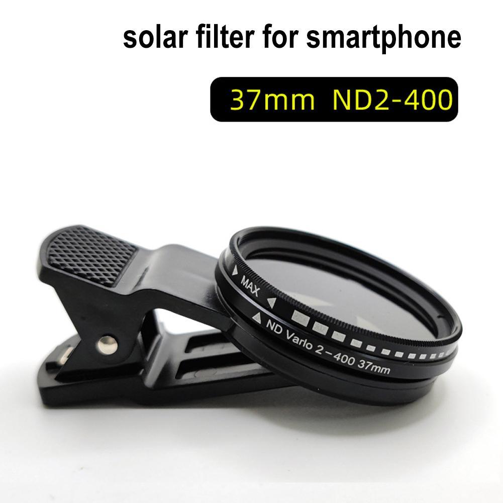 Universal Clip-on ND 2-400 Adjustable Density Filter Angle 37/52MM Universal Phone Polarizer Wide An