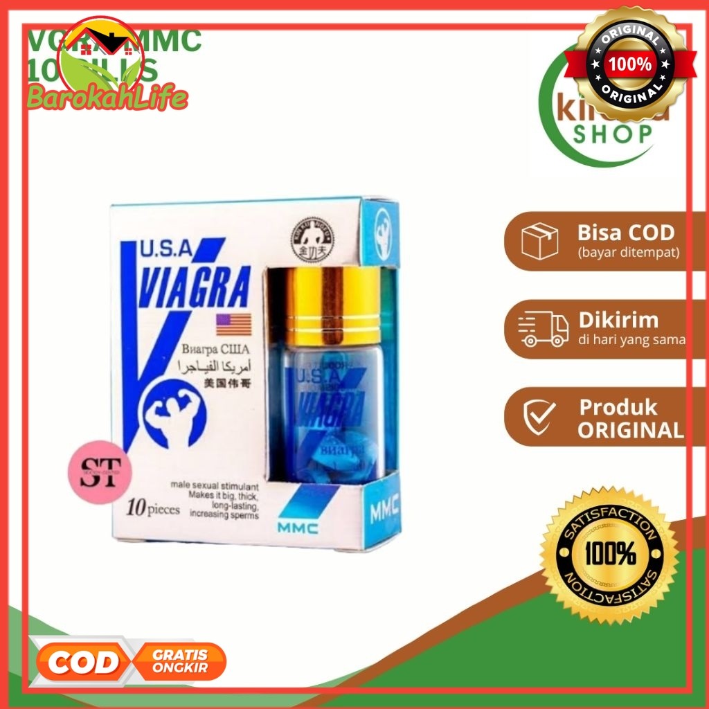 Vagra Vigra Viagra original usa Suplemen MMC Viagra Kotak 10 Tablet ORI Stamina Pria Pils Biru 100% 