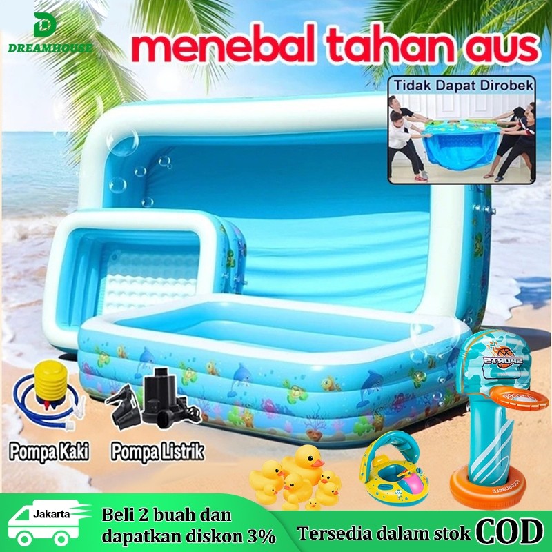 Garansi 10 Tahun kolam renang anak jumbo 3 ring kolam renang anak 210cm