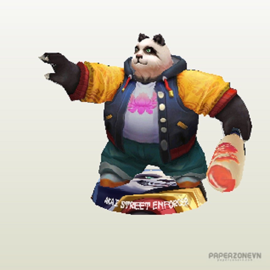 DIY Papercraft Lembar Pola Figure Mobile Legends Akai Street Enforce