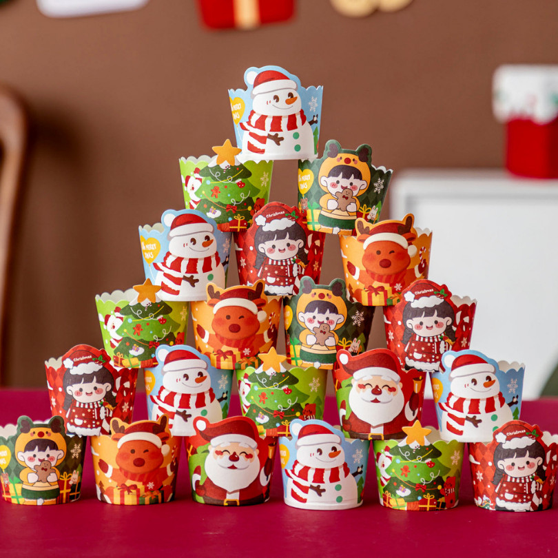 50 PCS Paper Cupcake Natal / Kertas Cupcake Natal / Christmas Hampers Cupcake Paper