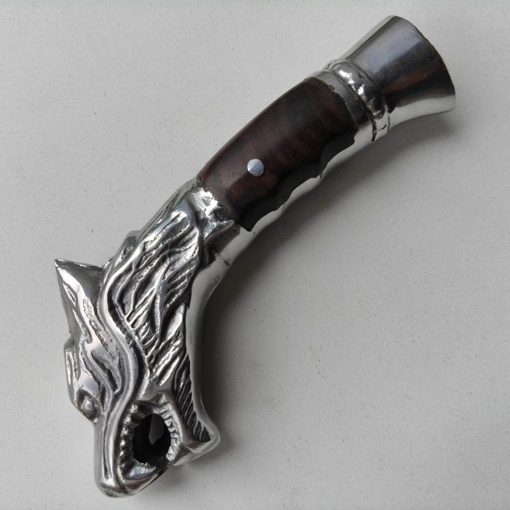 Aksesoris duralium pegangan gagang golok alumunium motif ukir naagaa murah aksesories peralatan kebu