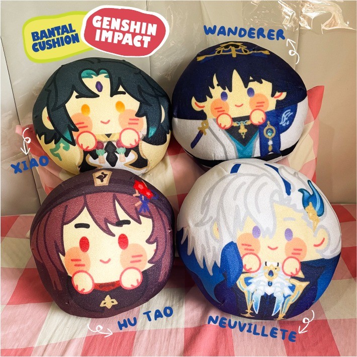 Cushion Bantal Bola Genshin Impact Boneka Anime Wibu Cosplay Kageyama Hinata Shoyo Kenma Wriothesley