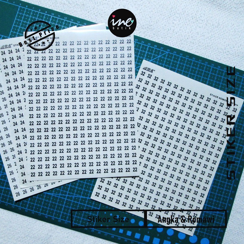 Stiker Size Stiker Size Garment Stiker Angka Stiker Bulat Diameter 1cm