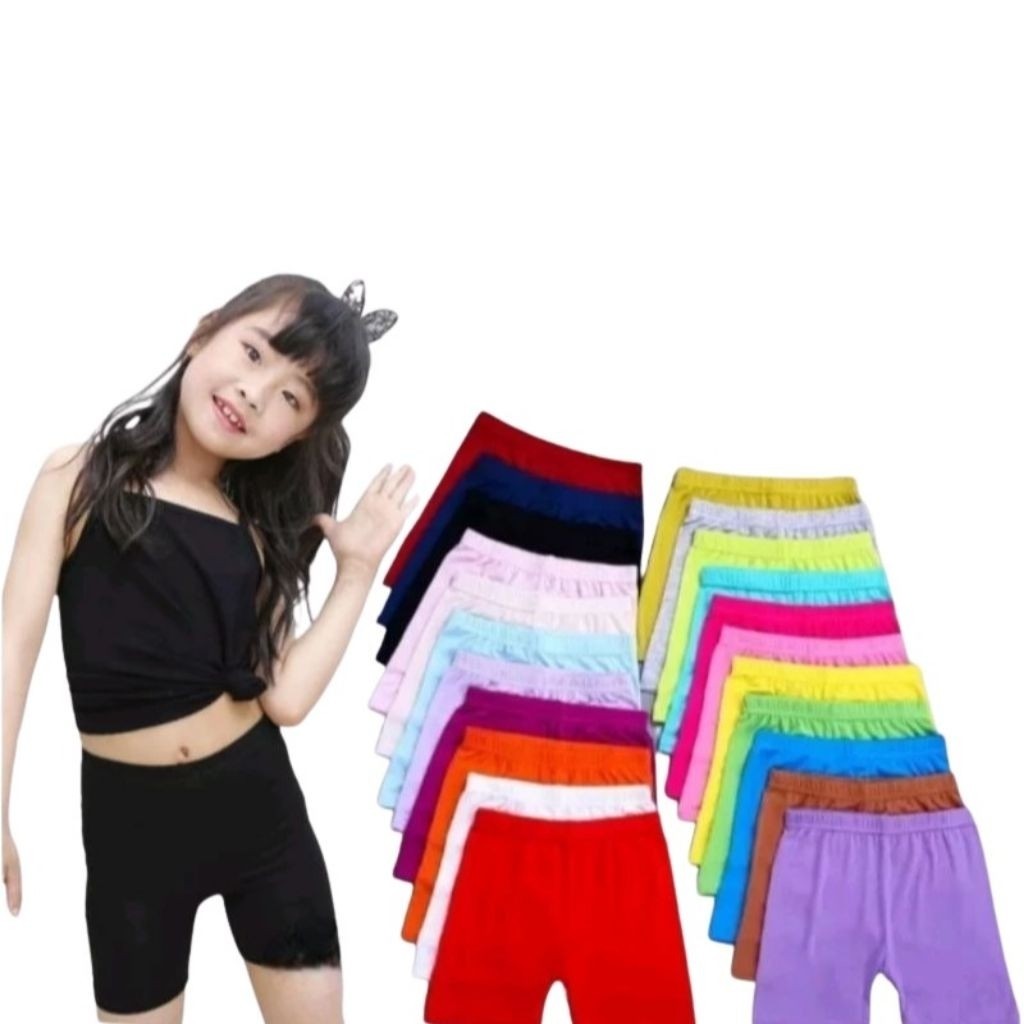 Short Anak Perempuan 3-14 Tahun Celana - Legging Pendek TK - SD - SMP - Short Pants Anak Cewe