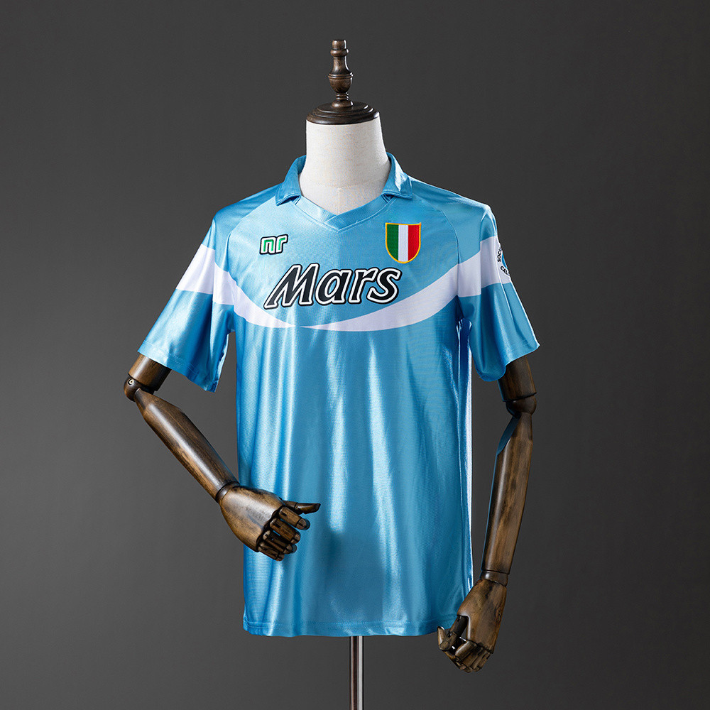Jersey Napoli 90/91 Home Retro T shirt pria