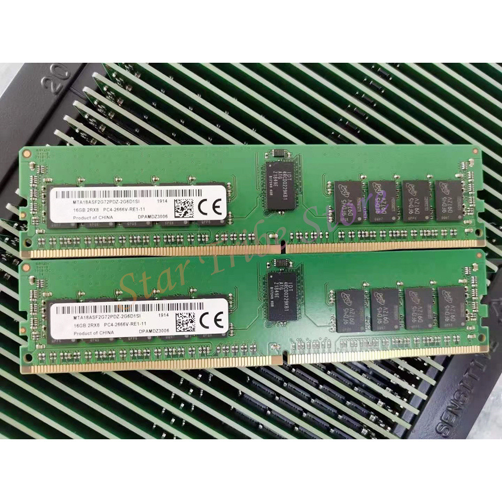 1Pcs MTA18ASF2G72PDZ-2G6D1 Memory 16GB 16G 2RX8 PC4-2666V DDR4 REG RAM