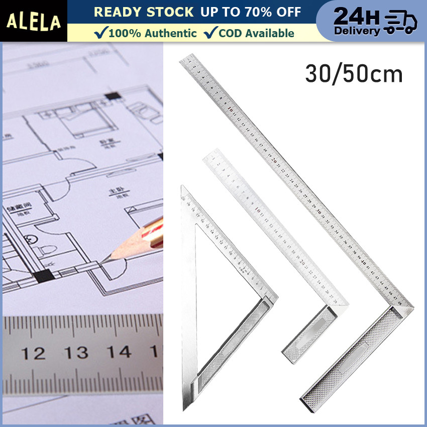 Penggaris Siku Mistar Tukang Presisi 90 Derajat Segitiga Lurus Stainless Steel Siku Penggaris L Tuka