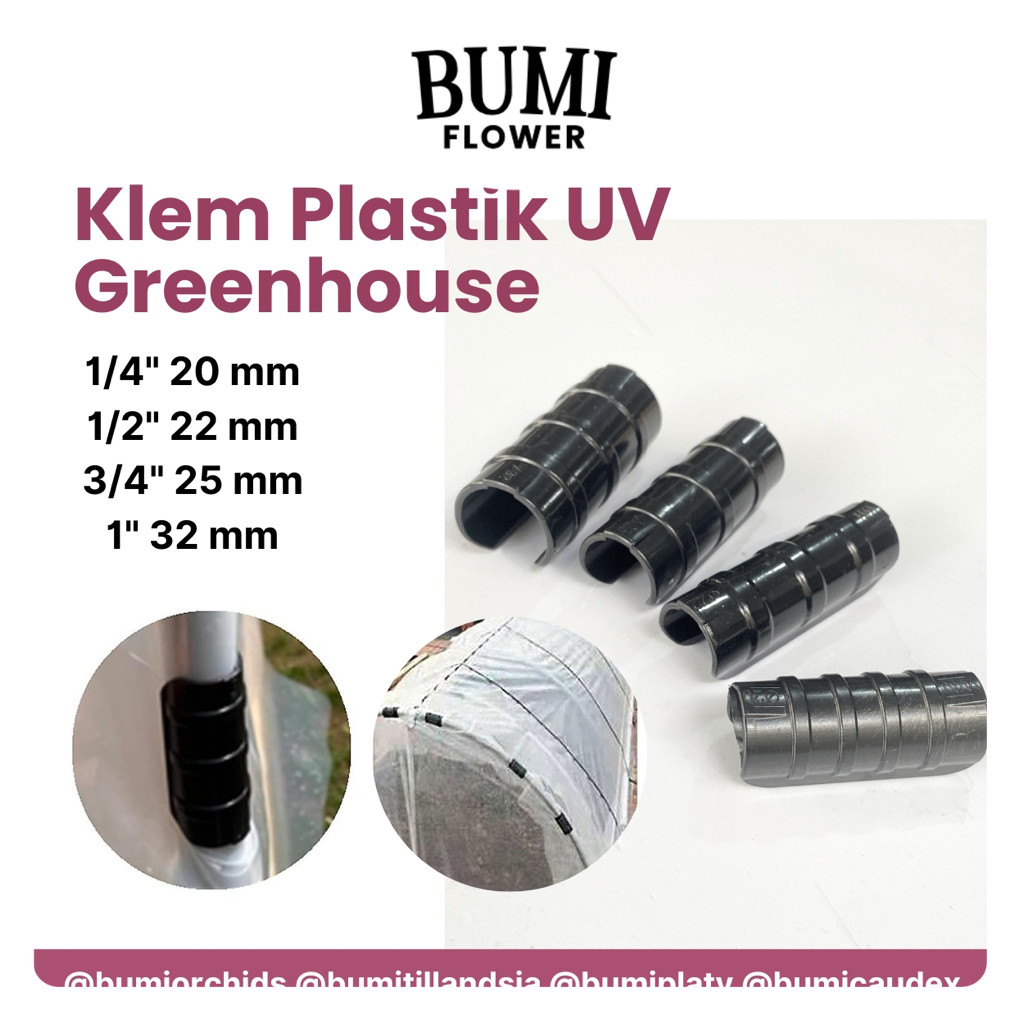 UV Plastik Klip Klem Plastik Pipa Paralon 1/4" 20 mm - 1/2" 22 mm - 3/4" 25 mm - 1" 32 mm Clip Atap 