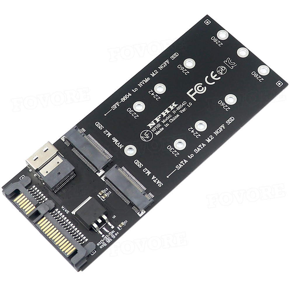 M2 SATA Adapter M.2 NVME to SFF-8654 Converter 22Pin SATA to M2 NVME expansion Card For PC Desktop M
