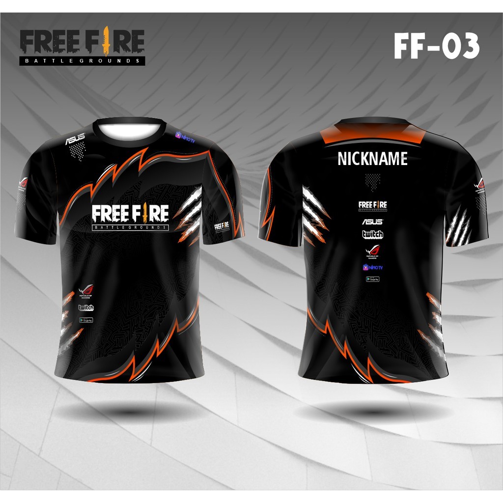 Jersey e sport free fire baju freefire kaos gamer ff S-2XL