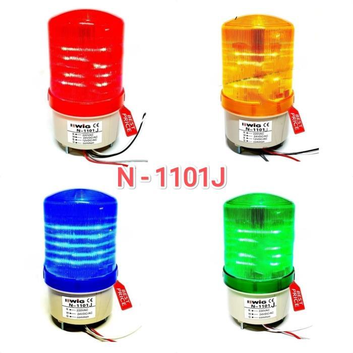 lampu rotary+sirine EWIG N-1101A-J/N-1101A-J warning light + buzzer 3,5inch - N-1101J, KUNING