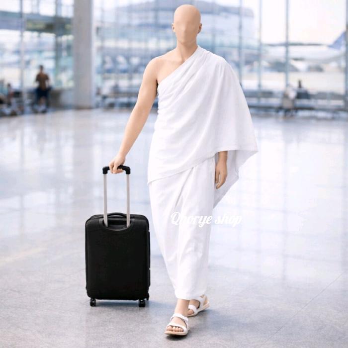 Kain Ihram Pria Dewasa – Katun Lembut & Nyaman untuk Umrah dan Haji Jubah Polos Muslim Gamis Remaja 
