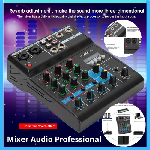 COD LEEDOAR Mixer Audio Professional Monitor Paths USB 4 Channel  F 4A / mixer audio mini 4 channel 