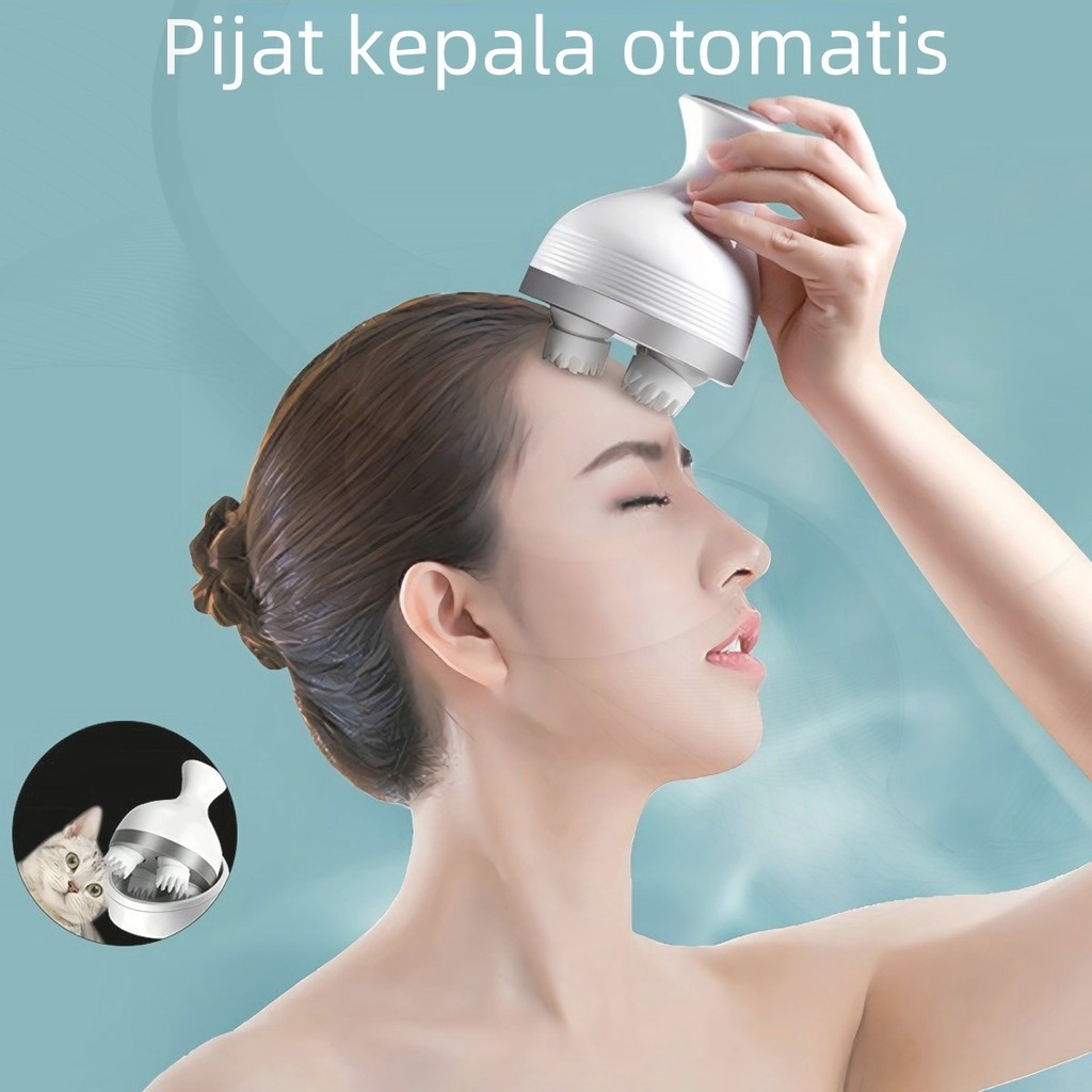 Sisir Pijat Kepala Elektrik Dengan Terapi Led Merah