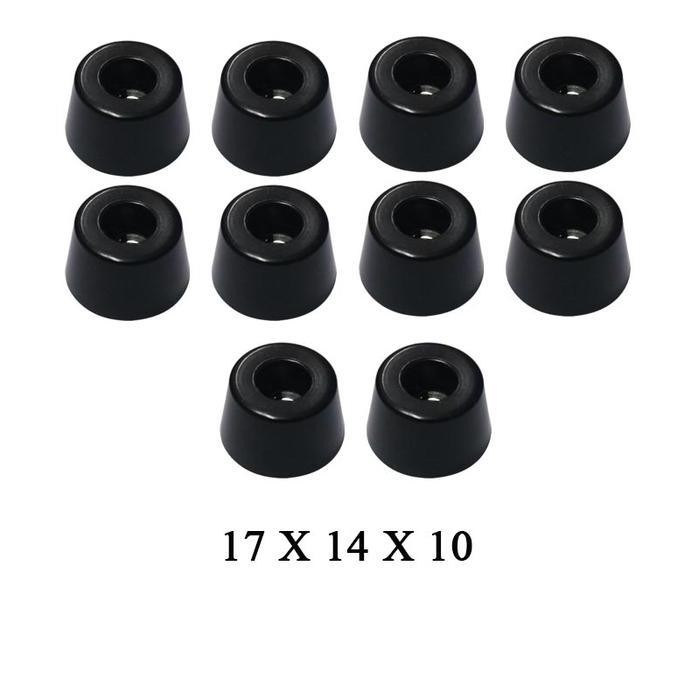 BAK isi 10 Pcs bantalan alas karet bulat kecil hitam tatakan pelindung kaki kusi meja mesin multifun