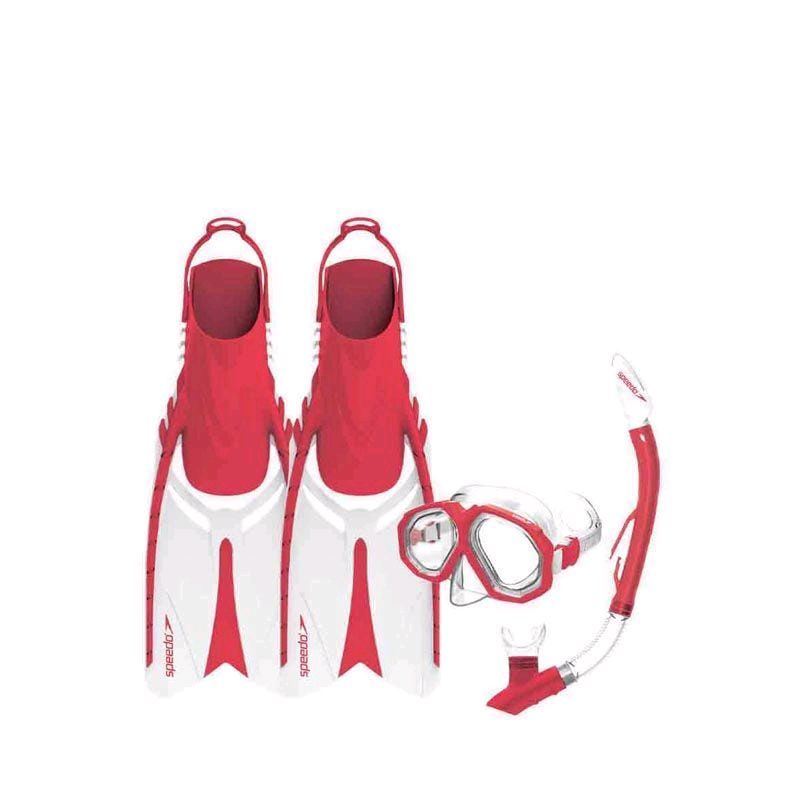Speedo Peralatan Menyelam Original Scuba Diving Set - Clear/Red  Perlengkapan Snorkeling Rekreasi Da