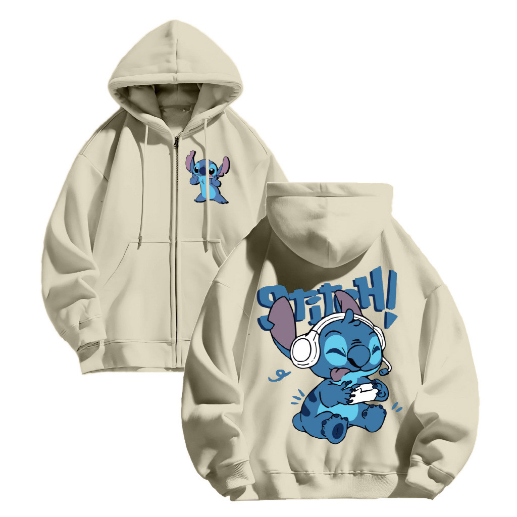 Hoodie Zipper STICH GAMING (Sablon) Size M-XXL ( Pria & Wanita )  jaket hoodie jaket pria jaket wani