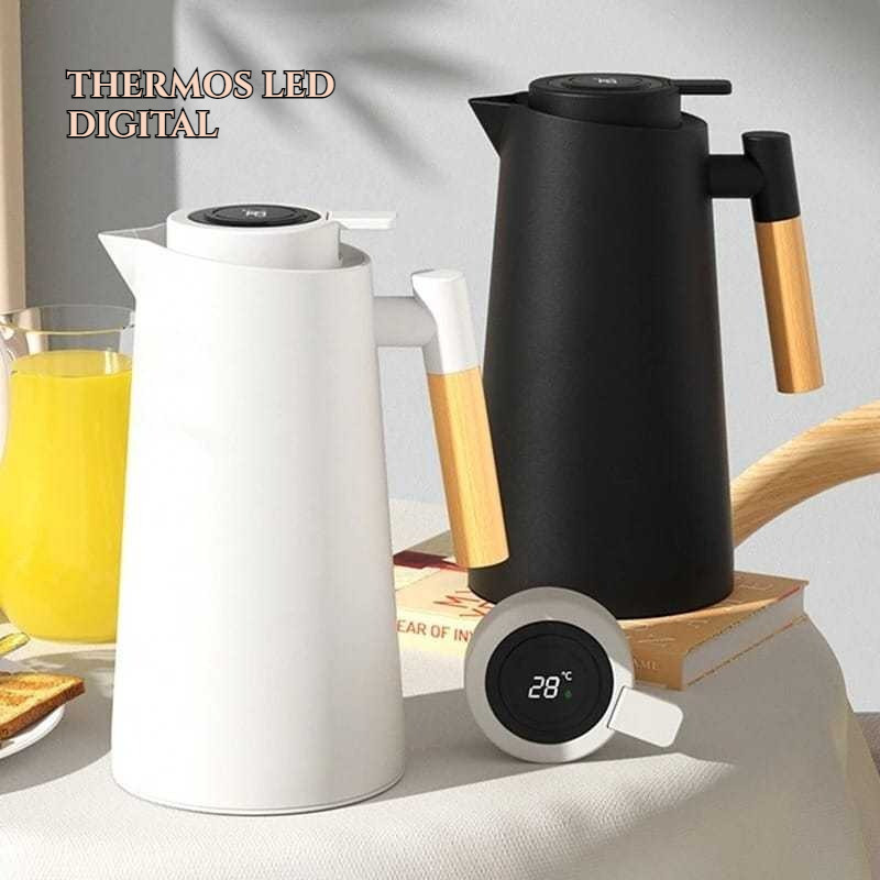 SM Termos Teko Air 1L TAHAN PANAS DINGIN Dengan Temperatur Suhu Digital Thermos Vacuum Flask LED
