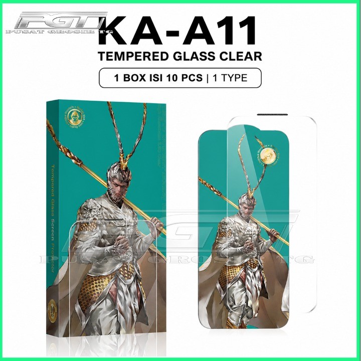 1BOX ISI 10PCS KA-A11 TEMPERED GLASS CLEAR MONKEY KING FOR ITEL A200 A100C CITY 100 ITEL A80 ITEL A7