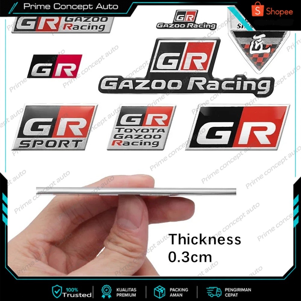 GR SPORT GAZOO RACING Emblem Mobil Toyota 3D Bahan Metal Best Quality