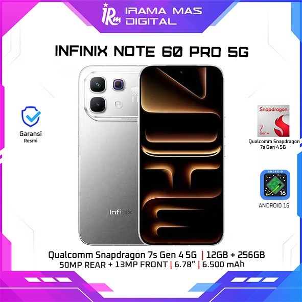 RABU HEMAT INFINIX NOTE 60 PRO 5G 12GB 256GB (TITANIUM, ORANGE)