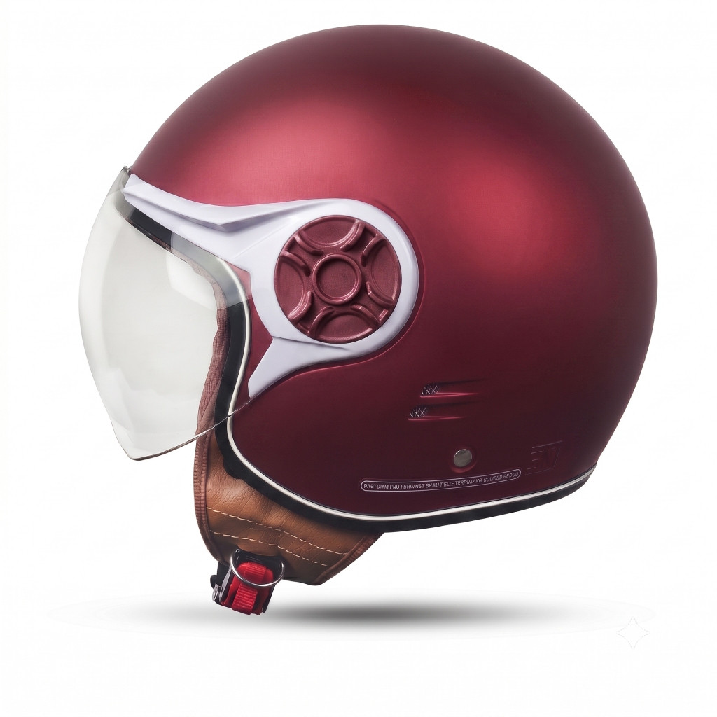 Helm Bogo MLA JP Hijab | Marun Dof Kaca Pilot | Helm Premium Untuk Pria Dan WanIta [OCEANO HELMET]