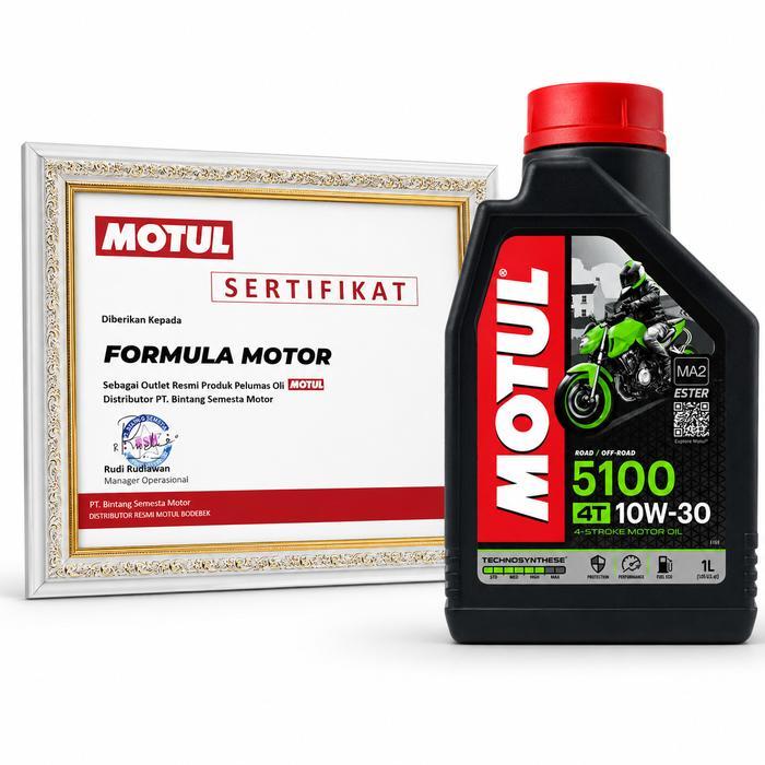 j BB  Motul 5100 4T 1Liter All Series (Synthetic + Ester) Oli Mesin Premium Motor 4TAK (Original Res
