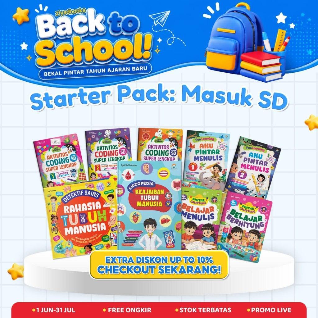 Starter Pack Masuk SD Lengkap - Buku Persiapan SD Anak Usia 5-7 Tahun - Belajar Membaca Menulis Berh