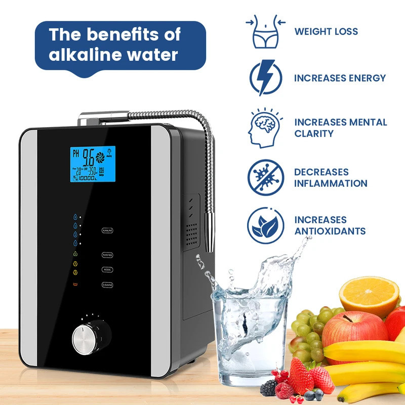 CAWOLO Alkaline Water Ionizer Machine PH Water Device Alkaline Water Dispenser 11 Plates Platinum Co